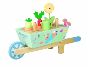 Orange Tree Toys 060541944442 Peter Rabbit Wheelbarrow - Wooden Wheeled Garden Pretend Play Toy Colorful