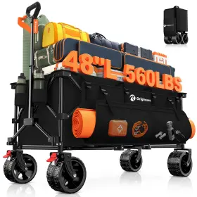 300l Originsure 717097673962 48 L Folding Beach Wagon Cart Foldable 560lbs Weight Capacity Heavy Dut