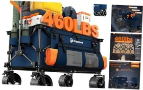 220l Originsure 717331959937 Collapsible Wagon Cart Foldable 460lb Load Capacity Heavy Duty Navy Blue