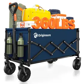 Originsure 717331960001 Collapsible Wagon Cart Foldable - Lightweight Portable Heavy Duty Folding Bea