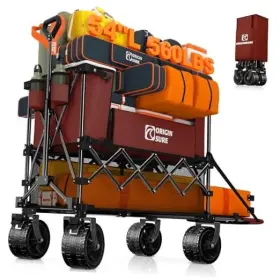 400l Originsure 797465342331 Double Decker Wagon Collapsible With 54 Inch L Tailgate 560lbs Heavy Duty Red