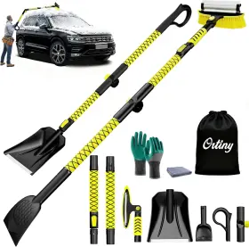 Ortiny-008 Ortiny 445014573547 7 In 1 Snow Shovel And Brush Kit With Ice Scrapers For Car Windshield 62.2 Inch E