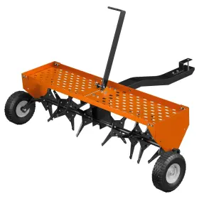 Oltb-0002 Ouluu 48 Inch Lawn Aerator Tow Behind Pull With Universal Hitch 32 Gal