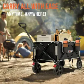 150l Overmont 060990781407 Collapsible Foldable Wagon Cart - Heavy Duty Large Capacity Fol #2