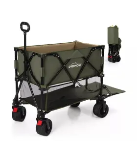 400l Overmont M171 Foldable Double Decker - Large Capacity Collapsible Wagon