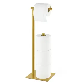 B0dp27swbg Oyeal Toilet Paper Holder Stand Beige Gold Metal Free Standing Tp Storage