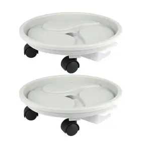 Oysir 635411783251 10 Inch Plant Caddy With Wheels And Water Container 10.4 Round White