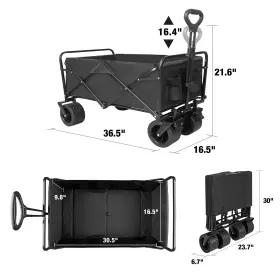Pacbear 810151420660 Collapsible Beach Wagon With All-terrain Big Wheels Folding Carts Heavy #3