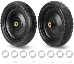 Tires-2pc Pandeels 13 Inch Solid Flat Free Tire Wheel By 4.006 Gorilla Cart Wheels With