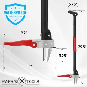 Papas Tools 784785648878 Weeder - Stand Up Weed Puller Tool Made With Long Wooden Handle Real Bamboo #2