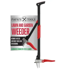 Papas Tools 784785648878 Weeder - Stand Up Weed Puller Tool Made With Long Wooden Handle Real Bamboo