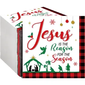 B0cj8q414y Pasimy 100 Pcs Christmas Nativity Paper Napkins Disposable Jesus Is The Reason F