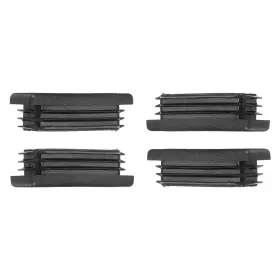 Pta250213tt000475 Patikil 2x1 Inch Plastic Tubing End Caps 4 Pcs Rectangular Black