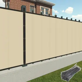 Patio 702597660208 6 X 25 Fence Privacy Screen Beige Commercial Grade Mesh Shade Fabric Wi