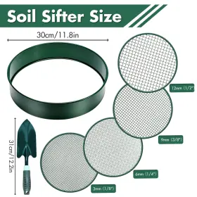 Pdpdoc 740863923213 Soil Sifter 11.8 Inch Fine Mesh Stainless Steel For Gardening Compost #2