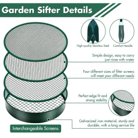 Pdpdoc 740863923213 Soil Sifter 11.8 Inch Fine Mesh Stainless Steel For Gardening Compost #3