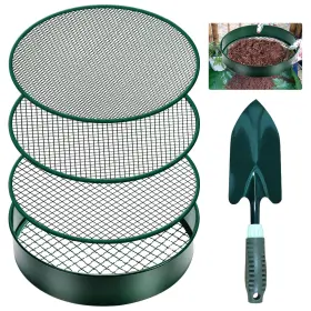 Pdpdoc 740863923213 Soil Sifter 11.8 Inch Fine Mesh Stainless Steel For Gardening Compost