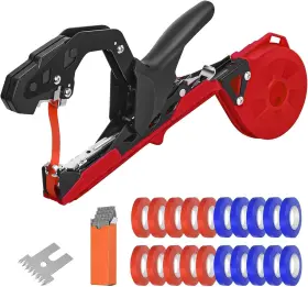Pensoda 731052850625 Plant Tying Machine Lightweight Tape Gun For Binding Vines Red