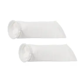 Peroup 617662297572 2 Pack 4 Inch Ring Filter Sock 1 Micron Mesh Bags Pool Skimmer Basket White