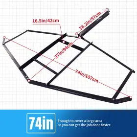 Pingdir 765154800127 Driveway Drag Harrow 74 Inch Width 39 Length Heavy Duty Lawn Leveling Tool With 2 #2