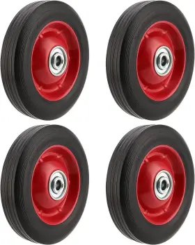 Pingeui 712537852945 4 Pcs 8 Inch Solid Rubber Tire Flat Free Wheels Hand Truck