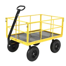 Pioneerworks 19656qzztluourmziculug8m4a1 1500 Lbs Steel Garden Cart Folding Utility Wagon Removable Sides 13 Tires180