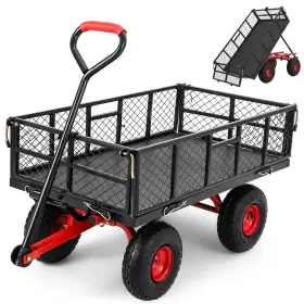 Dumpcart-hswms95 Pioneerworks Steel Garden Dump Cart 880lbs Heavy Duty Yard Utility W Removable