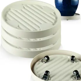 3189p Planterhoma 4 Packs 10 Inch Large Plant Caddy With Hidden Wheels Rolling Beige