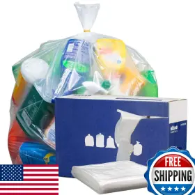 B0017t70bk Plasticplace 33 Gallon Heavy Duty Clear Trash Bags 2.0 Mil 33x39 100 Pack