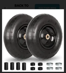 Pontuss 661631538333 4.00-6 Pneumatic Tire And Wheel Compatible With Gorilla Cart 13ftft Res 2 Wheels