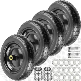 Pontuss 661631538364 Upgraded 13 Inch Flat Free Wheels Replacement For Gor Garden Cart Tires And Wheel