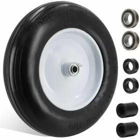 Pontuss 699838471115 Wheelbarrow Tire 4.80/4.00-8 Flat-free With 3/4 And 5/8 Wheel Bearing 3-6 Hub 16