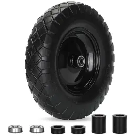 Pontuss 699838471276 Upgraded 16 Inch Flat Free Wheelbarrow Wheels And Tires 4.80/4.00-8 Solid Wheelba