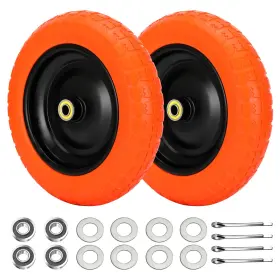Pontuss 699838471559 13 Inch Flat Free Wheels Replacement For Gor Garden Cart Tires 4.00-6 Solid
