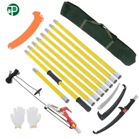 Pf6966080 Powerfit 30 Ft Fiberglass Pole Hook Knife Yellow Manual Extendable Saw Tree Pruner
