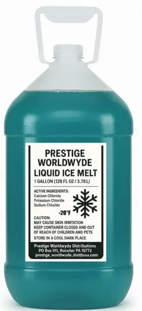 Prestige Worldwyde 47640 Liquid Ice Melt 1 Gal. Spray De-icer Snow Remover Driveway Sidewalk 3-way Blend