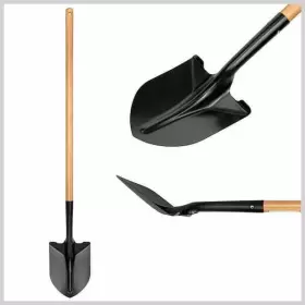 Private Brand Unbranded 891117102434 43 Inch Garden Shovel Hand Digging Tool Spade Lawn Landscaping And Wood Handle Light