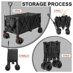 Prodico 772467645147 Large Collapsible Wagon Heavy Duty Foldable Beach Cart Max Loading Wei #3