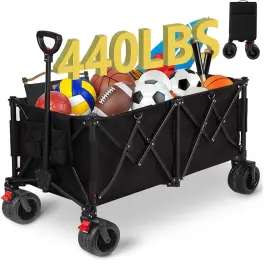 Prodico 772467645147 Large Collapsible Wagon Heavy Duty Foldable Beach Cart Max Loading Wei