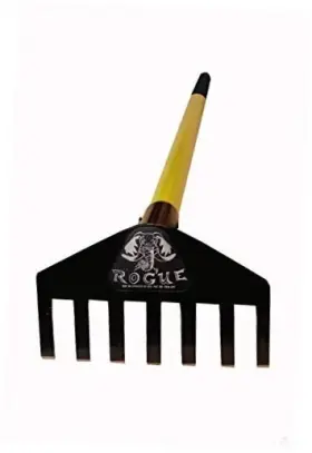 Prohoe And Arcadian Goods 687929360981 Rogue Garden Rake With 60 Inches Fiberglass Handle Heavy Duty 8 Inch Metal