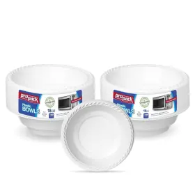 B01aigsm14 Propack 200 Count Disposable Plastic White 18 Oz Heavy Weight Bowls Great For
