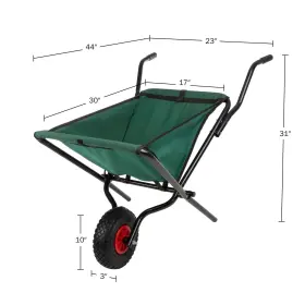 Pure Garden 197315413080 Folding Wheelbarrow - Collapsible Cart With 80lb Capacity Storage Pou #2