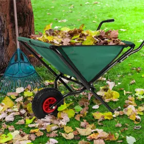Pure Garden 197315413080 Folding Wheelbarrow - Collapsible Cart With 80lb Capacity Storage Pou