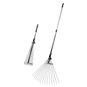 Pure Garden 445037522553 60 Inch Adjustable Metal Leaf Rake