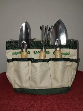 75-1207 Pure Garden New 3 Piece Indoor Tool Set And Nylon Bag With 7 Outer Pockets