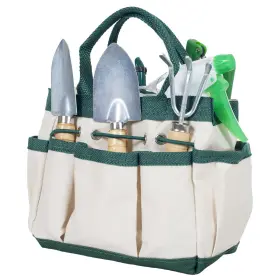 Pure Garden 886511955240 7 Piece Gardening Tool Set Mini Planting And Repotting Kit Carrying Tot
