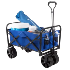 911123nnu Pure Garden Collapsible Heavy Duty Beach Wagon Cart Outdoor Folding Utility Camping