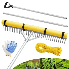 Wr-pondrake-26-y Pvniefc Floating Lake Rake 36 Inch Aluminum All Purpose And Landscape With 102