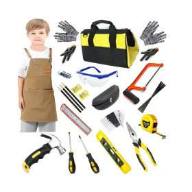 Pt0093 Qeeheng Kids Real Tools Set Woodworking Tool 38 Pieces With Bag ... Fast Ship