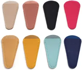W047a Qicaitu 8 Pieces Scissors Sheath Safety Leather Cover Protector Colorful
